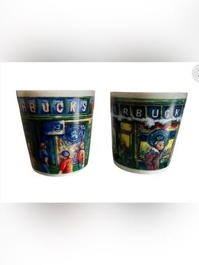 Set of 2 Starbucks Christmas Holiday Espresso Pikes Place Shot Glasses